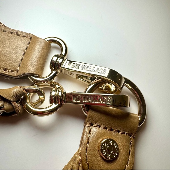 MZ Wallace Small Crosby Sling Bag In Caramel Tan Quilted Nylon W Gold Accents - Picture 5 of 13